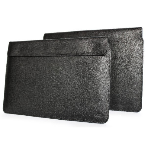 LURESKO CLAYER XXL Kožené pouzdro na tablet 313 x 222 x 9mm (černé vroubkované, černá nit)