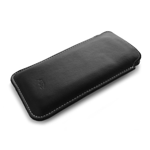 LURESKO LILLA XXL+ Leather slip case for Samsung Galaxy Z Fold 7 5G (smooth black, white thread)