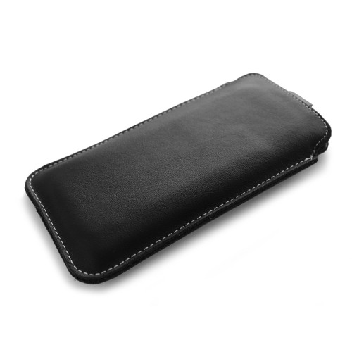 LURESKO LILLA XXL+ Leather slip case for Samsung Galaxy Z Fold 7 5G (smooth black, white thread)