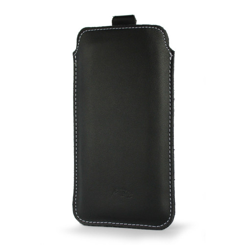 LURESKO LILLA XXL+ Leather slip case for Samsung Galaxy Z Fold 7 5G (smooth black, white thread)