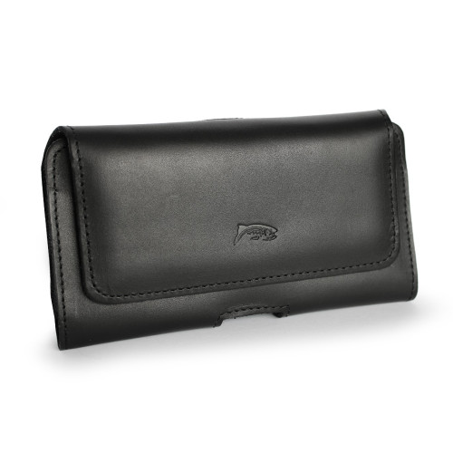 LURESKO HOLSTER XL Leather holster with double belt attachment 165x82x10mm (black smooth)