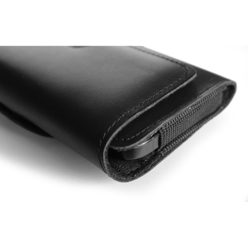 LURESKO HOLSTER XL Leather holster with double belt attachment 165x82x10mm (black smooth)