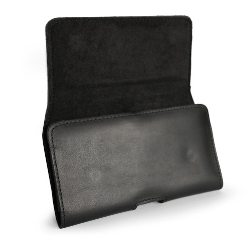 LURESKO HOLSTER XXL Leather holster with double belt attachment 170x85x10mm (black smooth)