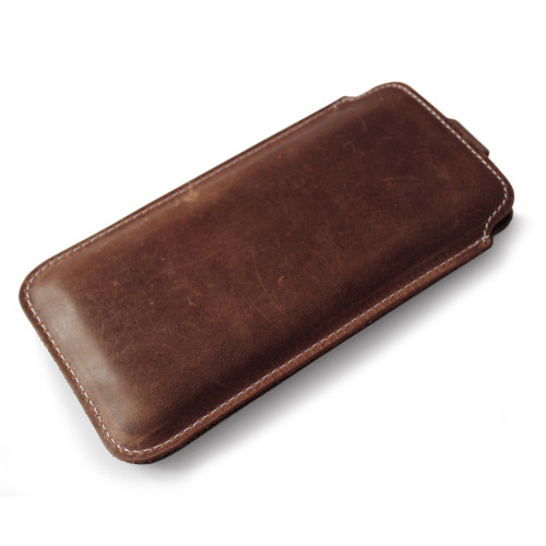 LURESKO LILLA XL+ Case Leather for iPhone 17 Pro / Galaxy S26 5G / Google Pixel 9 / 10 / 10a (crazy brown)