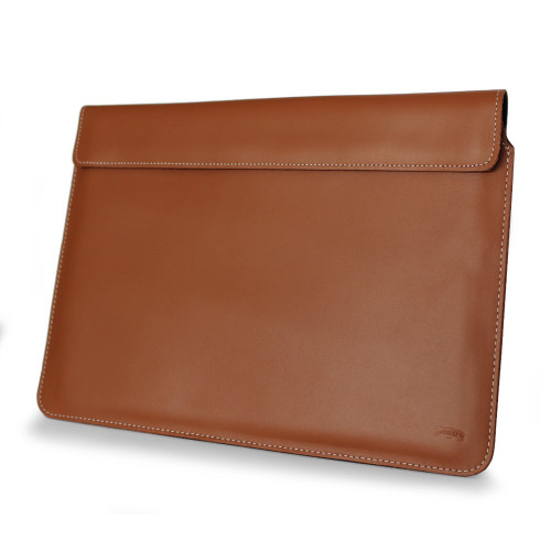 LURESKO CLAYER XXL Leather tablet case 313 x 222 x 9mm (light brown, white thread)