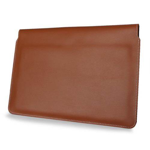 LURESKO CLAYER XXL Leather tablet case 313 x 222 x 9mm (light brown, white thread)