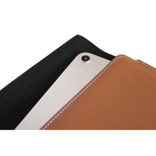 LURESKO CLAYER XXL Leather tablet case 313 x 222 x 9mm (light brown, white thread)