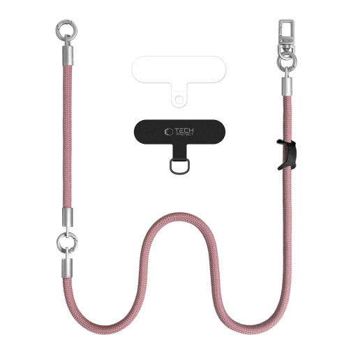 Tech-protect C10s Rope Crossbody & Wrist Dusty Rose/titanium