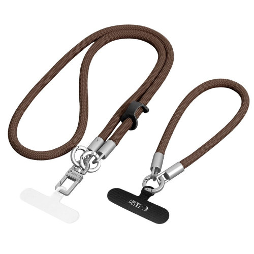 Tech-protect C10s Rope Crossbody & Wrist Walnut Brown/titanium