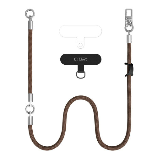 Tech-protect C10s Rope Crossbody & Wrist Walnut Brown/titanium