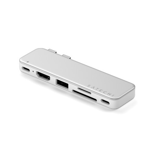 Satechi USB-C Snap Hub - adaptér pro mobilní zařízení (USB-C 5 Gbps, USB-A 5 Gbps, HDMI 4K, čtečka karet micro/SD 104 MB/s