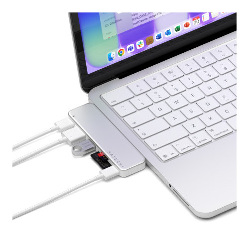 Satechi USB-C Snap Hub - adaptér pro mobilní zařízení (USB-C 5 Gbps, USB-A 5 Gbps, HDMI 4K, čtečka karet micro/SD 104 MB/s