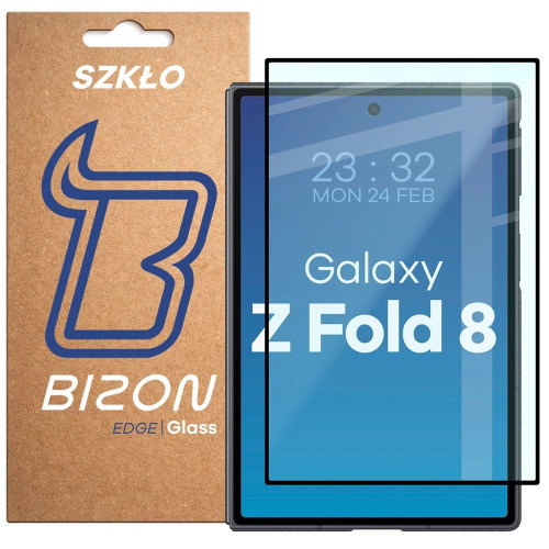 Bizon Glass Edge tempered glass for Galaxy Z Fold 8 black frame