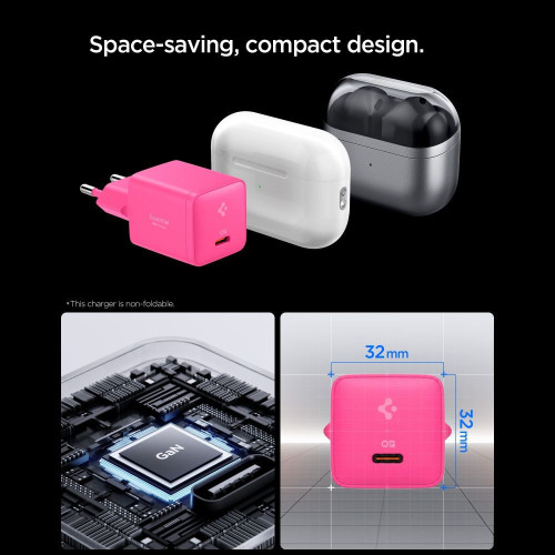 Spigen Ee301eu-gan Essential 1-port Network Charger 30w Pink