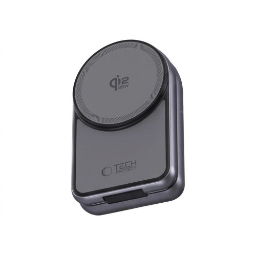 Tech-protect A53 3in1 Magnetic Magsafe Wireless Charger 25w Qi2.2 Dark Grey