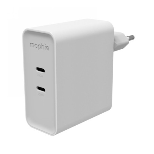 Mophie ROC GaN - wall charger, 2x USB-C, 100W (white)