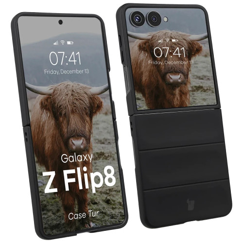 Bizon Case Tur rugged case for Samsung Galaxy Z Flip 8 in black color