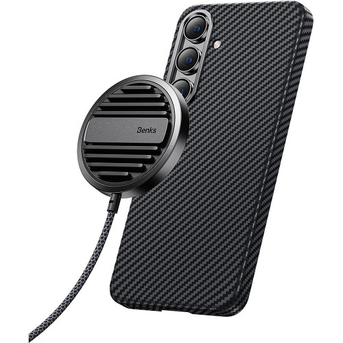 Benks Etui Magnetic Armor Air Kevlar Metal Frame 600D do Samsung Galaxy S24 černé