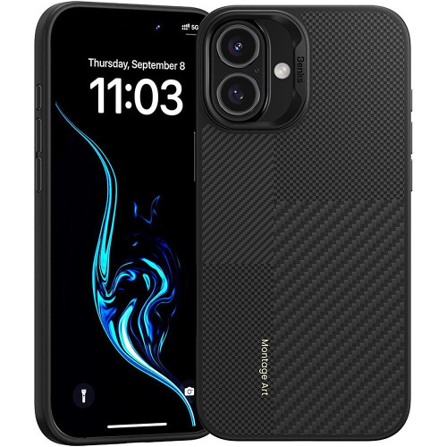 Benks Etui Montage Magnetic Armor Pro Kevlar Metal Frame 600D+1500D do Iphone 16 czarny