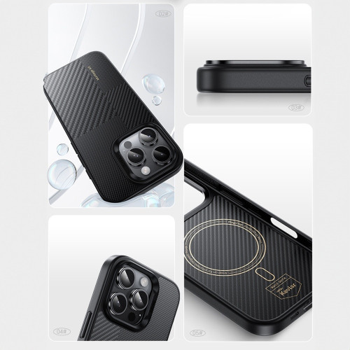 Benks Etui Montage Magnetic Armor Pro Kevlar Metal Frame 600D+1500D do Iphone 16 Plus czarny