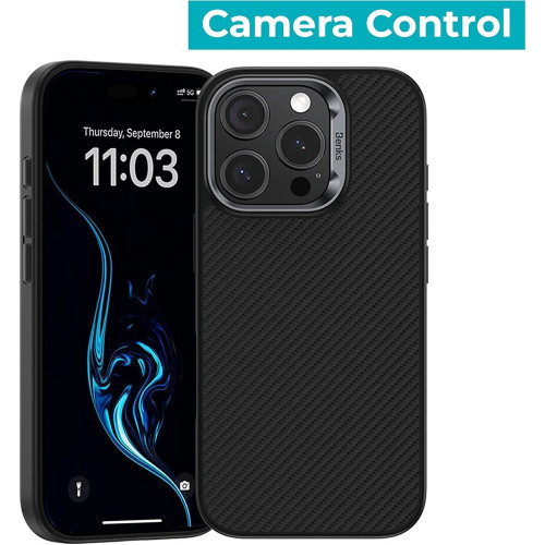 Benks Etui Magnetic Armor Pro Kevlar Metal Frame 600D (D065) do Iphone 16 Pro czarny (Camera Control Button)