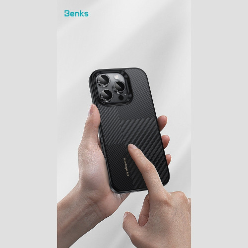 Benks Etui Montage Magnetic Armor Pro Kevlar Metal Frame 600D+1500D (MF65) do Iphone 16 Pro czarny (Camera Control Button)