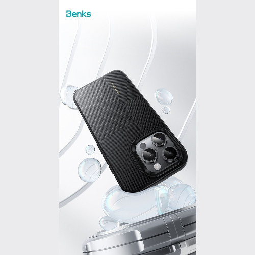 Benks Etui Montage Magnetic Armor Pro Kevlar Metal Frame 600D+1500D (MF65) do Iphone 16 Pro czarny (Camera Control Button)