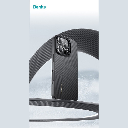 Benks Etui Montage Magnetic Armor Pro Kevlar Metal Frame 600D+1500D (MF65) do Iphone 16 Pro czarny (Camera Control Button)