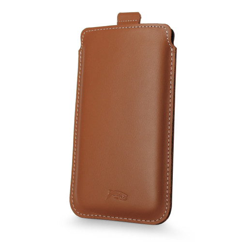 LURESKO LILLA 4XL Leather slip case for phones up to 7 inches (smooth brown caffe)