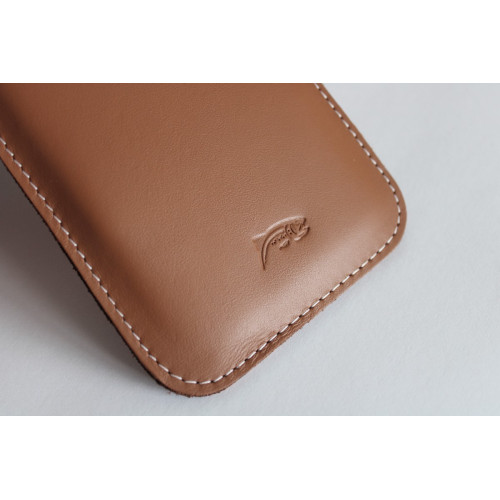LURESKO LILLA 4XL Leather slip case for phones up to 7 inches (smooth brown caffe)