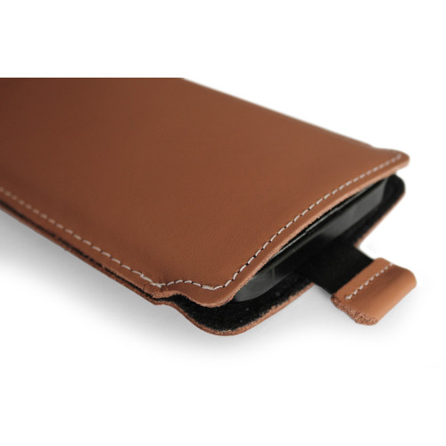 LURESKO LILLA 4XL Leather slip case for phones up to 7 inches (smooth brown caffe)