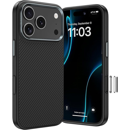 Benks Etui Magnetic Armor Pro Kevlar Metal Frame 600D (C.K.FL.AP.BK.A070) do Iphone 17 Pro Max czarny (Camera Control Button)