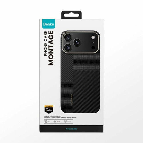 Benks Etui Montage Magnetic Armor Air Kevlar Metal Frame 600D+1500D (C.K.FL.AP.BK.MB70) for iPhone 17 Pro Max black