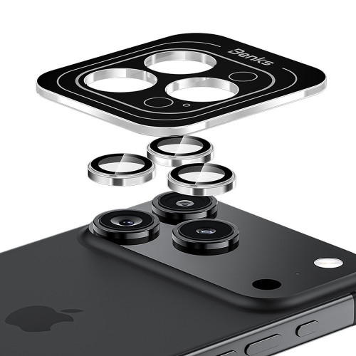 Benks Hartowane szkło Glass Warrior Metal Lens Protector na aparat do Iphone 17 (obiektyw 2 sztuki) czarne