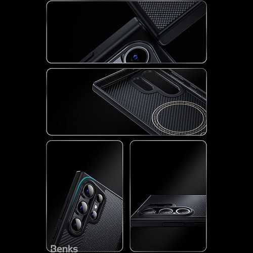 Benks Etui Montage Magnetic Armor Pro Kevlar Metal Frame 600D+1500D (MA41) do Samsung Galaxy S24 Plus czarny