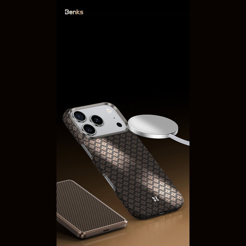 Benks Etui Magnetic Armor Air Armor Grid Kevlar Metal Frame 600D (C.K.FL.AP.BE.0069) do Iphone 17 Pro niebieski