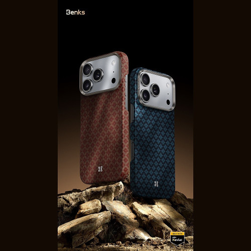 Benks Etui Magnetic Armor Air Armor Grid Kevlar Metal Frame 600D (C.K.FL.AP.OR.0069) do Iphone 17 Pro pomarańczowe