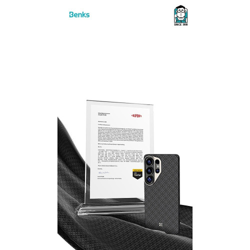 Benks Etui Magnetic Armor Air Armor Grid Kevlar Metal Frame 600D (E050) do Samsung Galaxy S26 Ultra czarne