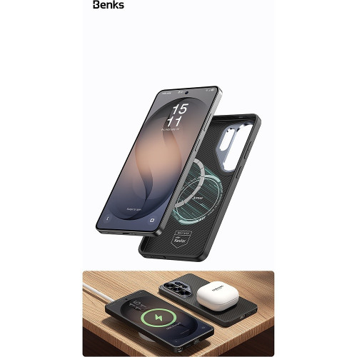 Benks Etui Magnetic Armor Pro Kevlar Metal Frame 600D (G048) do Samsung Galaxy S26 czarny