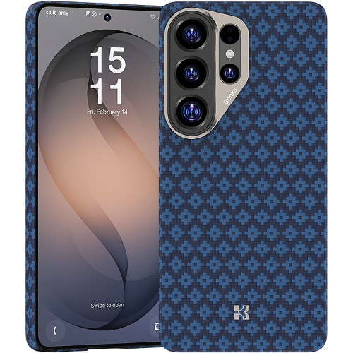 Benks Etui Magnetic Armor Air Armor Grid Kevlar Metal Frame 600D (A050) do Samsung Galaxy S26 Ultra niebieskie