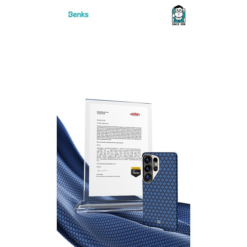 Benks Etui Magnetic Armor Air Armor Grid Kevlar Metal Frame 600D (A050) do Samsung Galaxy S26 Ultra niebieskie