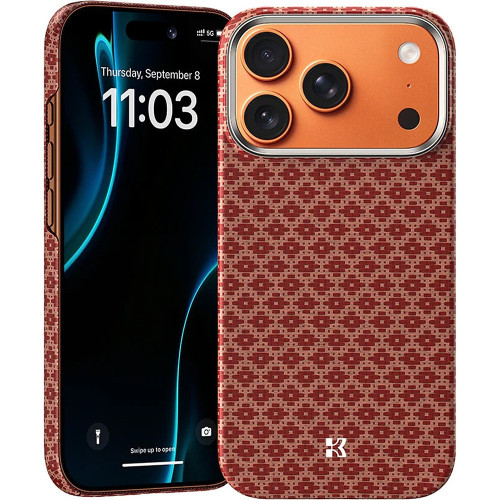 Benks Etui Magnetic Armor Air Armor Grid Kevlar Metal Frame 600D (C.K.FL.AP.GD.H070) do Iphone 17 Pro Max pomarańczowe