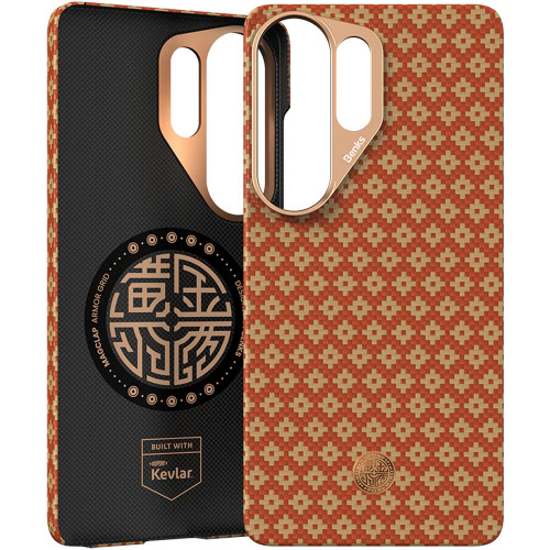 Benks Etui Magnetic Armor Air Armor Grid Kevlar Metal Frame 600D (C.K.FL.SA.GD.A050) do Samsung Galaxy S26 Ultra FORTUNE pomarańczowe