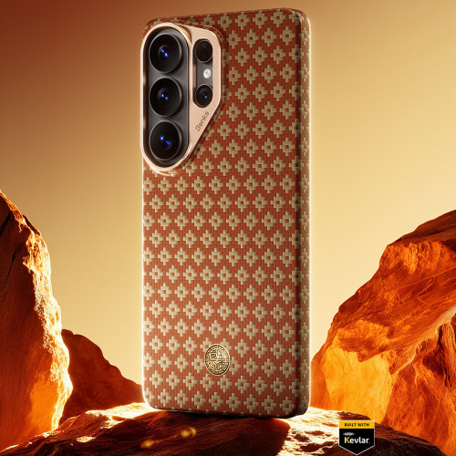 Benks Etui Magnetic Armor Air Armor Grid Kevlar Metal Frame 600D (C.K.FL.SA.GD.A050) do Samsung Galaxy S26 Ultra FORTUNE pomarańczowe