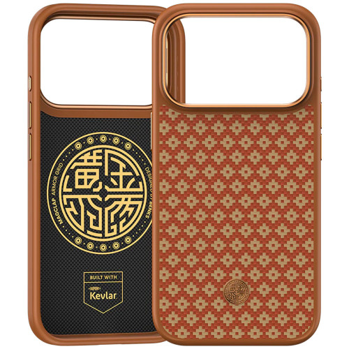 Benks Etui Magnetic Armor Pro Armor Grid Kevlar Metal Frame 600D (C.K.FL.AP.GD.F069) do Iphone 17 Pro pomarańczowe