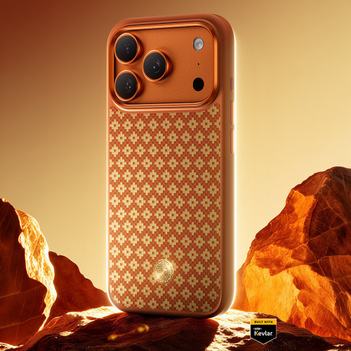 Benks Etui Magnetic Armor Pro Armor Grid Kevlar Metal Frame 600D (C.K.FL.AP.GD.F069) do Iphone 17 Pro pomarańczowe