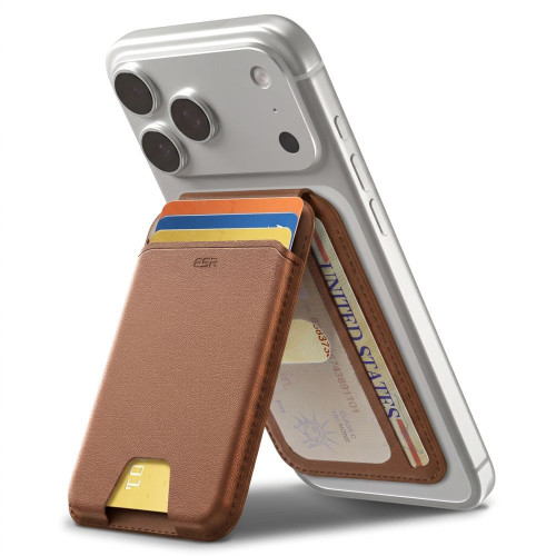 Esr Classic Rfid Magnetic Wallet Stand Magsafe Brown