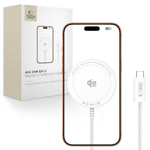Tech-protect A54 Magnetic Magsafe Wireless Charger 25w Qi2.2 White