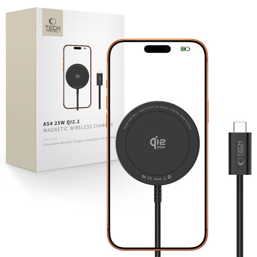 Tech-protect A54 Magnetic Magsafe Wireless Charger 25w Qi2.2 Black