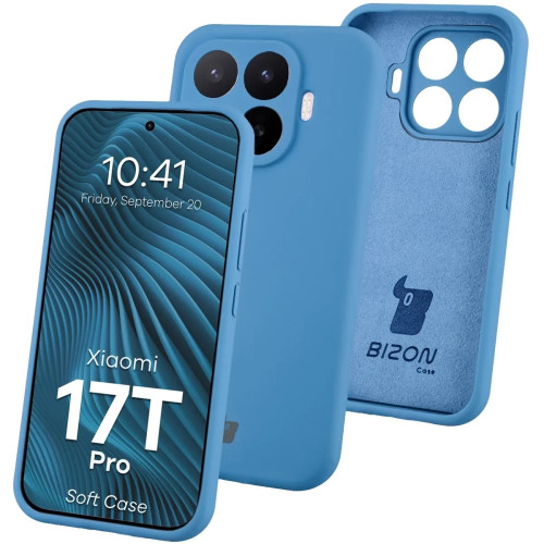 Silikonowe etui Bizon Soft Case do Xiaomi 17T Pro w kolorze niebieskim